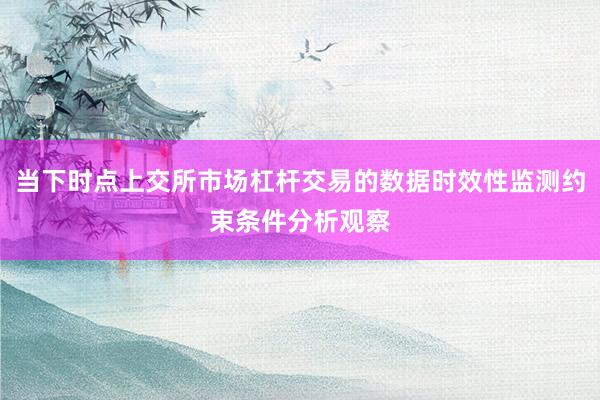 当下时点上交所市场杠杆交易的数据时效性监测约束条件分析观察