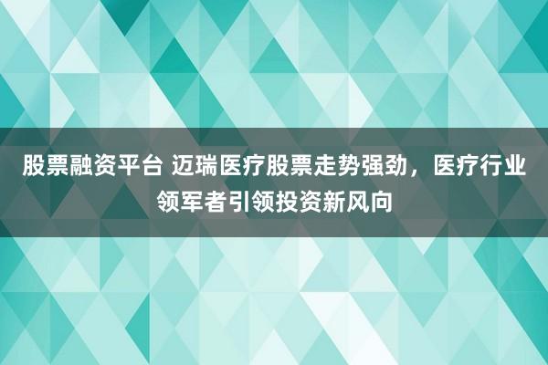 股票融资平台 迈瑞医疗股票走势强劲，医疗行业领军者引领投资新风向